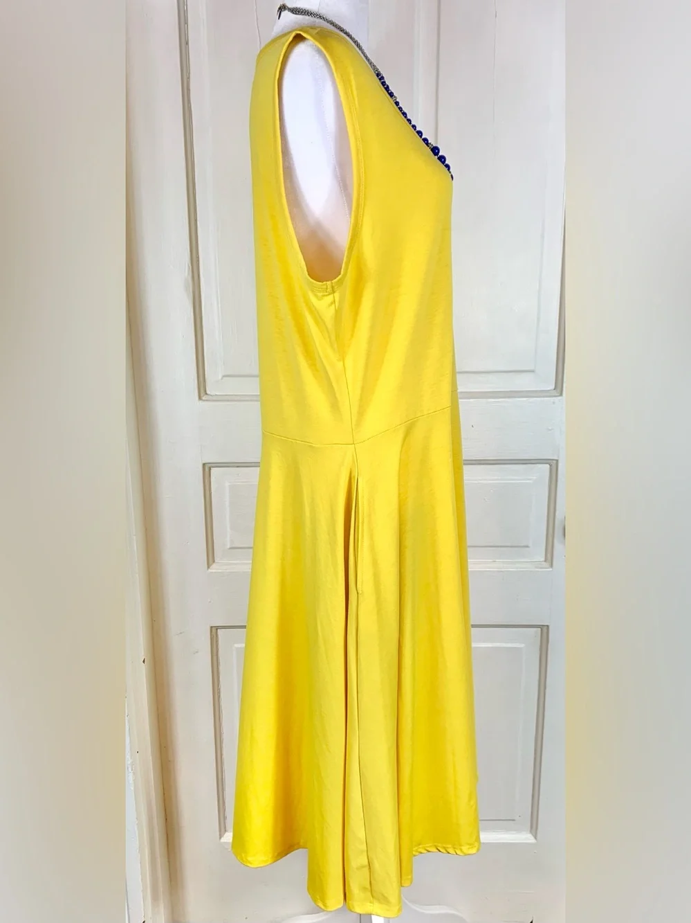 LuLaRoe Nicki Sleeveless Dress - Yellow - Pockets - 2XL - Sundress - Picture 7 of 11